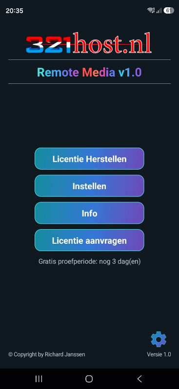 Remote Media: Startscherm