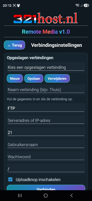 Remote Media: Verbinding instellen